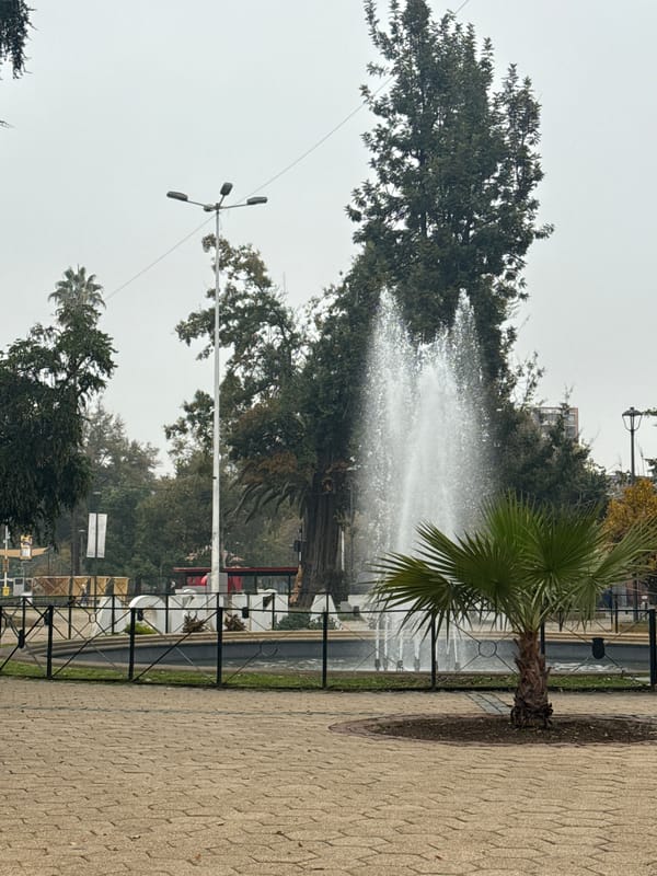 Ordinary Santiago street and plaza scenes documented Thursday afternoon
