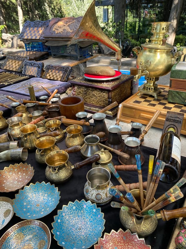 Tbilisi flea market stalls packed with crafts and curiosities
