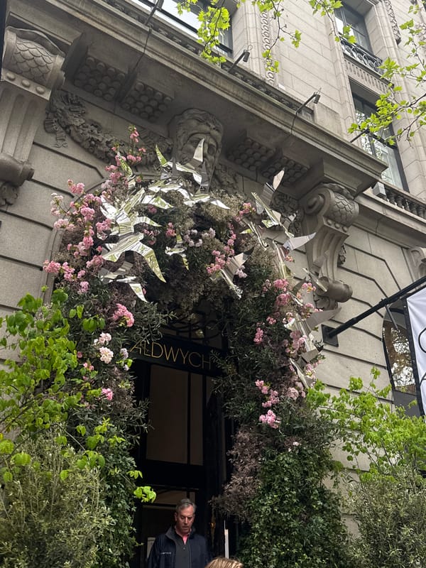 London street scenes documented near Aldwych Theatre area