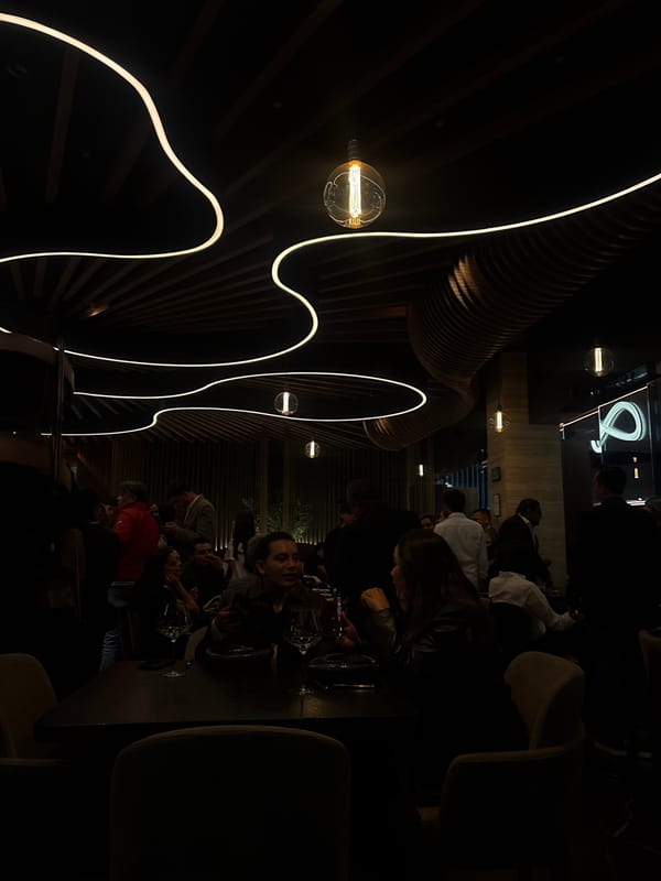 Late night dining scene captured at Mexican restaurant