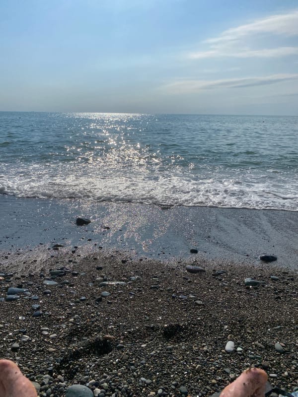 Quiet afternoon on Kobuleti's pebble beach