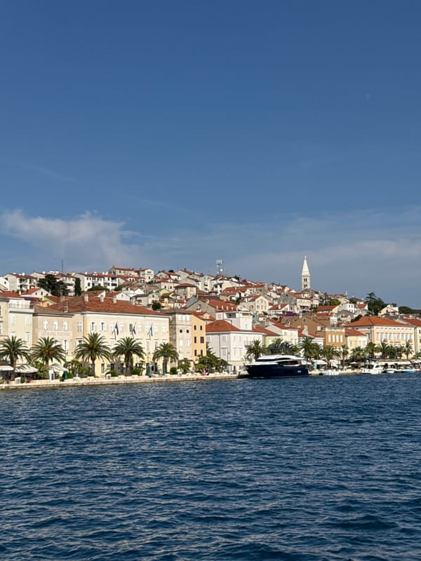 Sunny afternoon in Mali Lošinj's Adriatic harbor