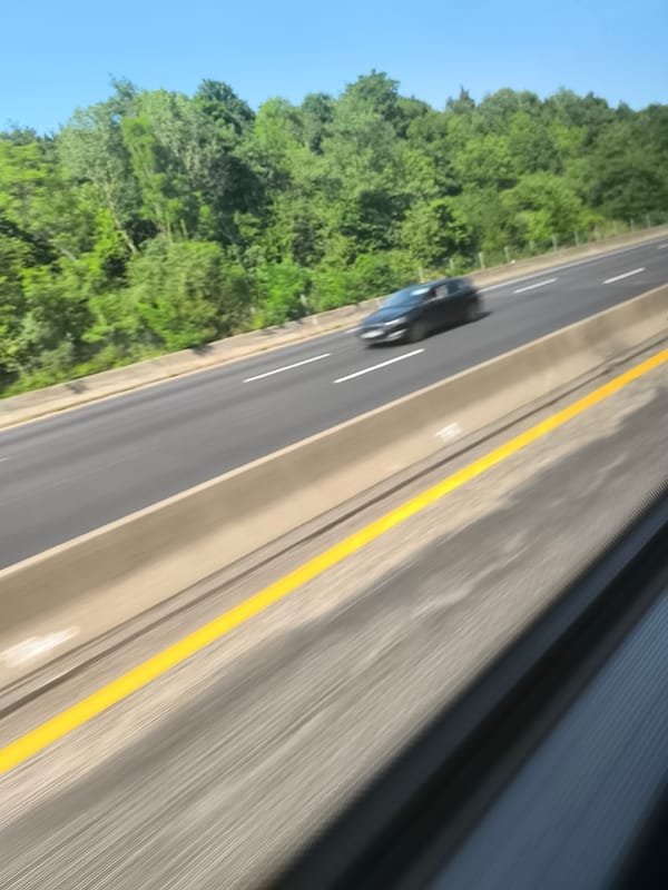 Regular traffic flow observed on highway near L'Horme, France
