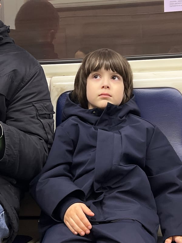Child observed on metro train in Saint Petersburg