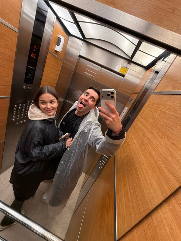 Couple Takes Playful Rainy Night Selfies in Ramat Gan