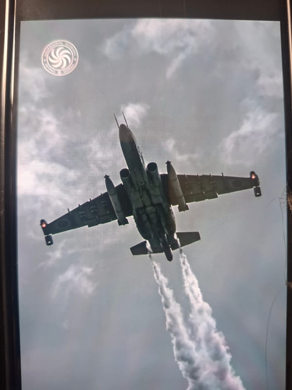 Georgian Air Force jets perform formation flight over Tbilisi