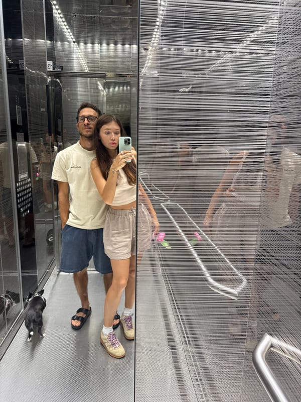 Mirror selfie moment inside a Tel Aviv elevator