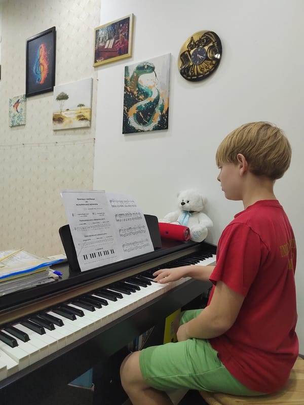 Children practice piano, play together in Podgorica classrooms