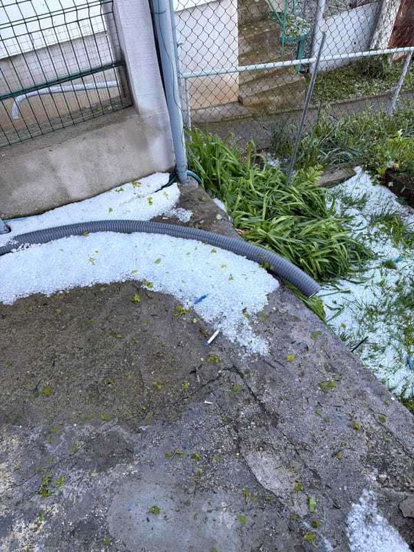 Hailstorm documented in Bulgarian village, witness shows size comparison