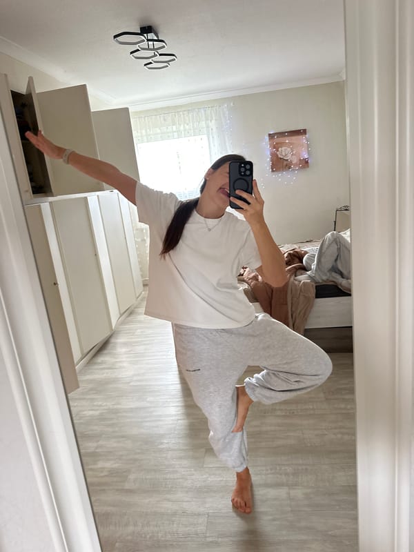 Family yoga session and indoor activities documented in Fredenbeck home