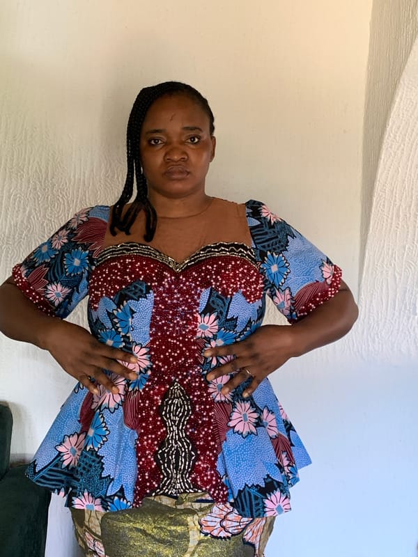 Styled portraits in a beaded floral dress, Barakin Akawo