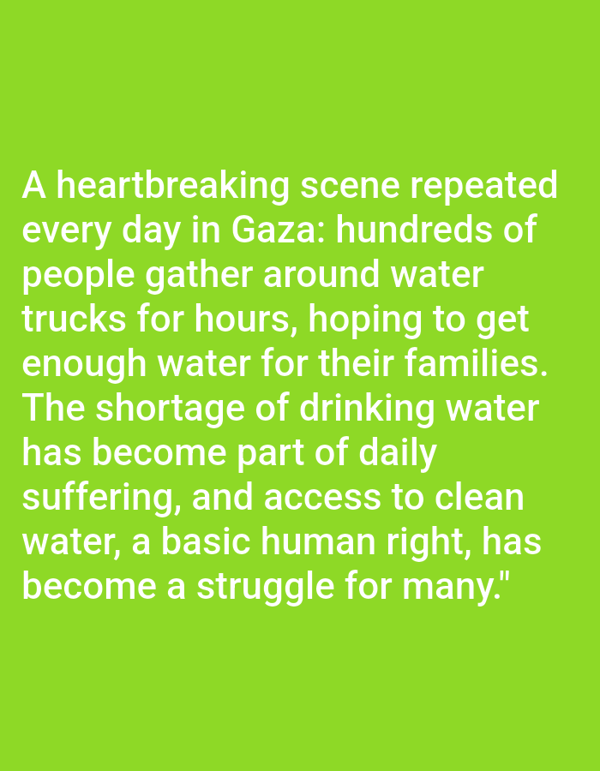 Water distribution draws crowds amid destruction in Khan Yunis