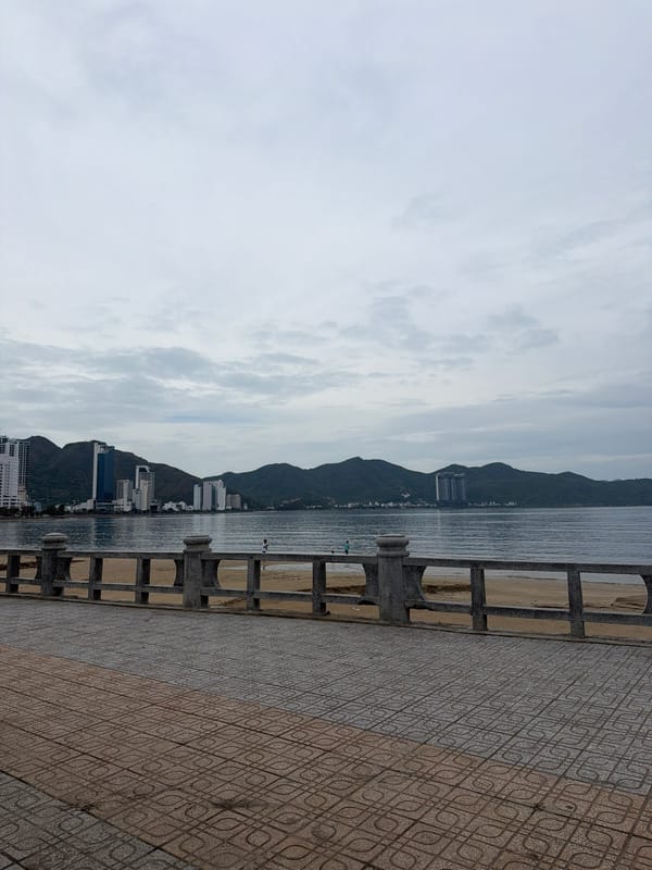 Dawn coastal scenes captured along Nha Trang Bay waterfront