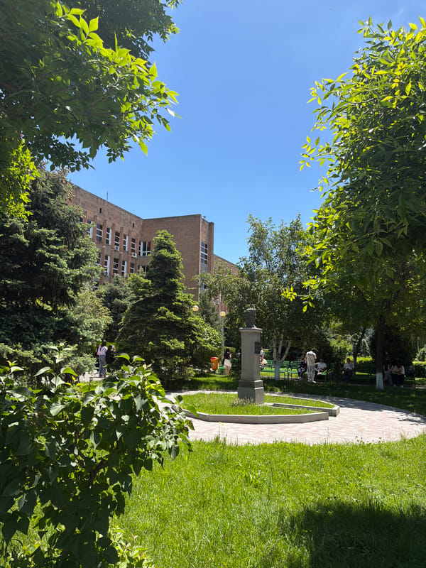 Morning park activity documented in Yerevan, Armenia