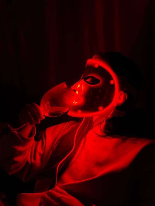 LED facial therapy session documented in Plovdiv Bulgaria