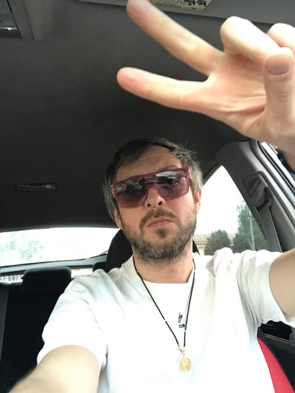 Man Takes Selfie in Car in Kharkiv