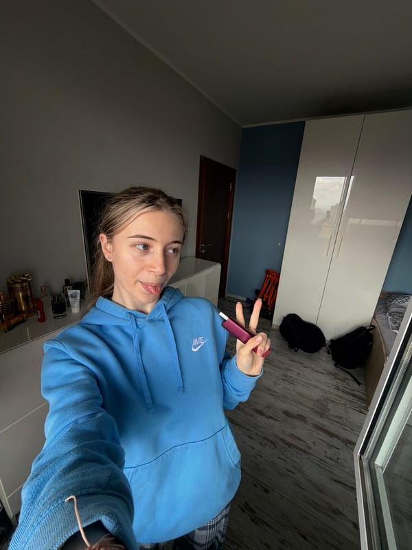 Woman photographed at home in Plovdiv, Bulgaria
