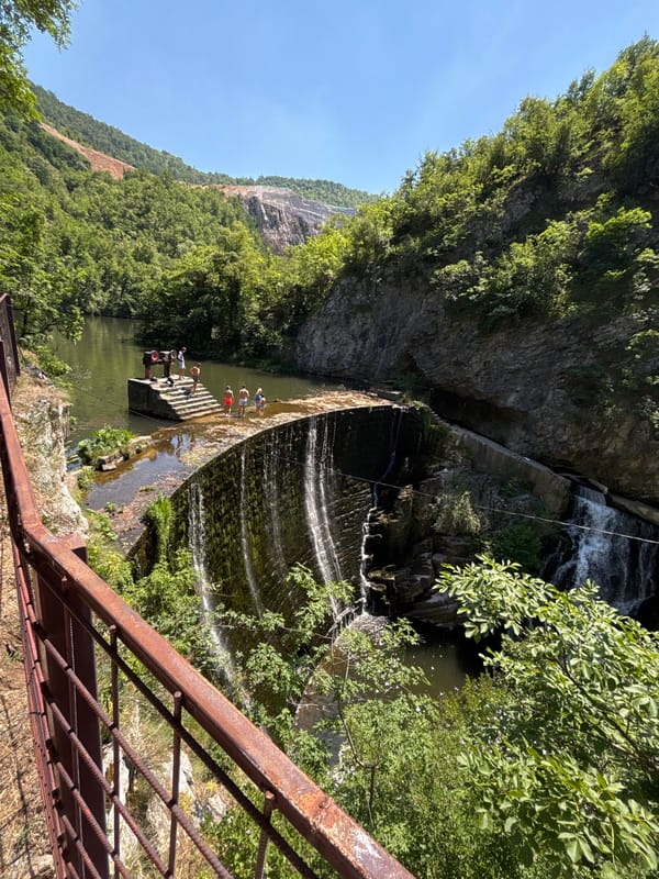 Waterfall gorge and tunnel site explored near Užice, Serbia