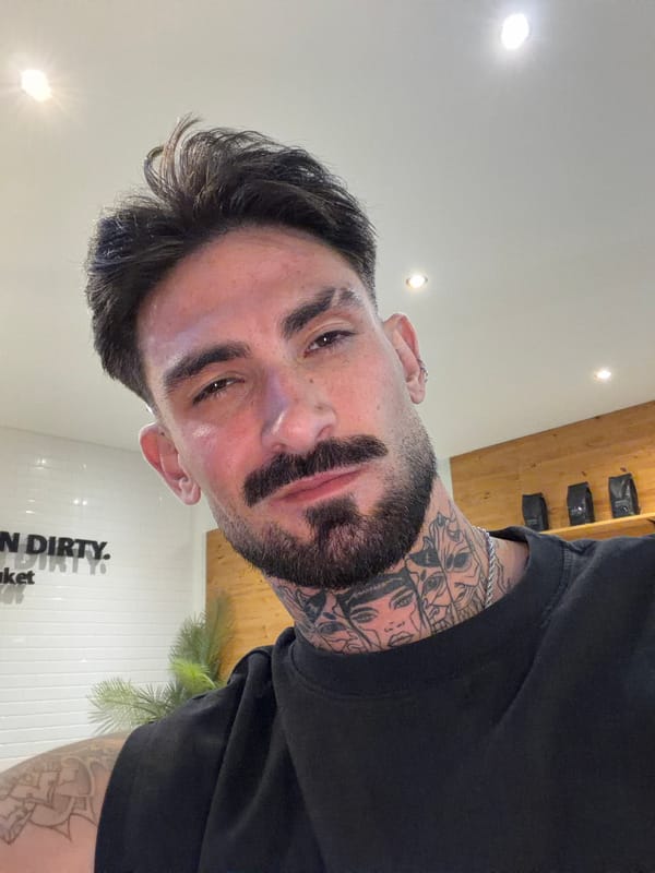 Tattooed man observed in Chalong bathroom facility