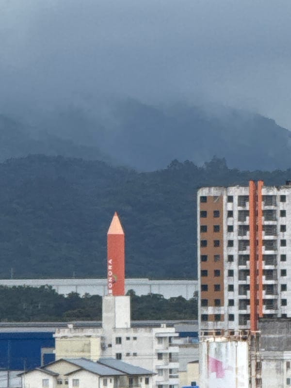 Overcast skies over Sonora's skyline, mountains, and landmark pencil