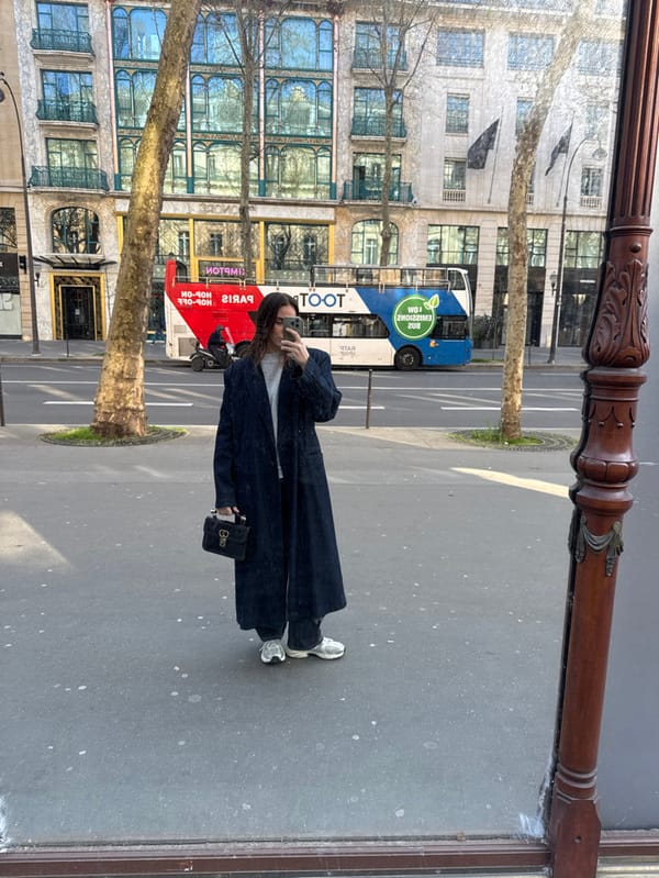 Person documented walking near Opéra Garnier in Paris