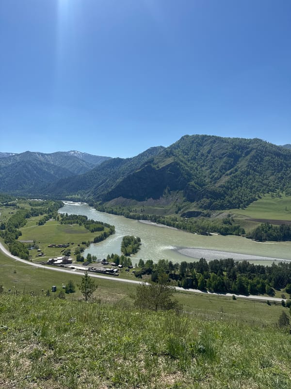 River valley landscape documented in Chemal, Russia