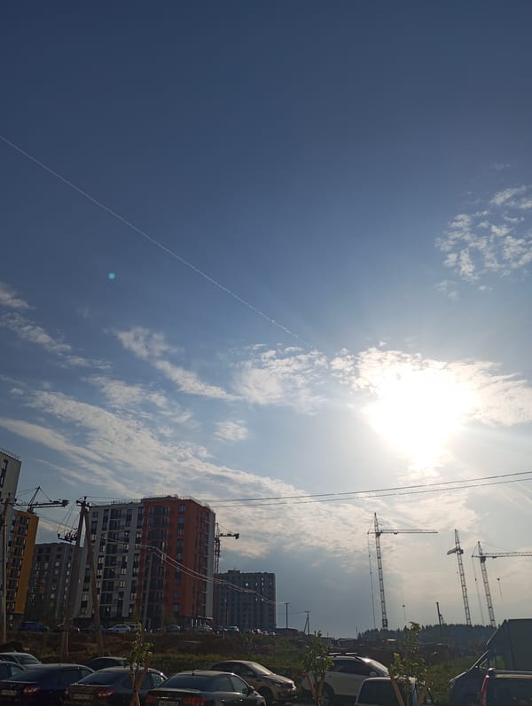 Construction activity and blooming flowers observed in Pervomaysky, Russia