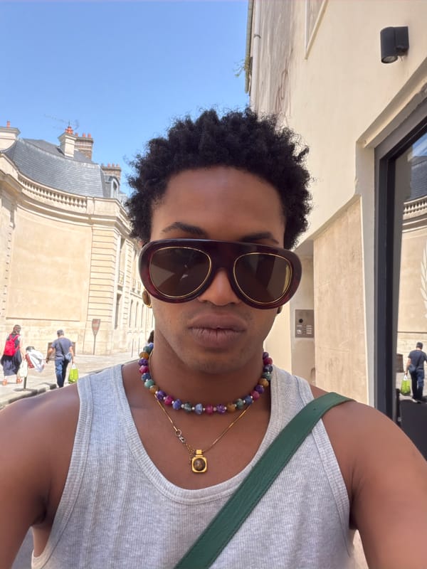 Person photographs self near Supreme shopping bags in Paris