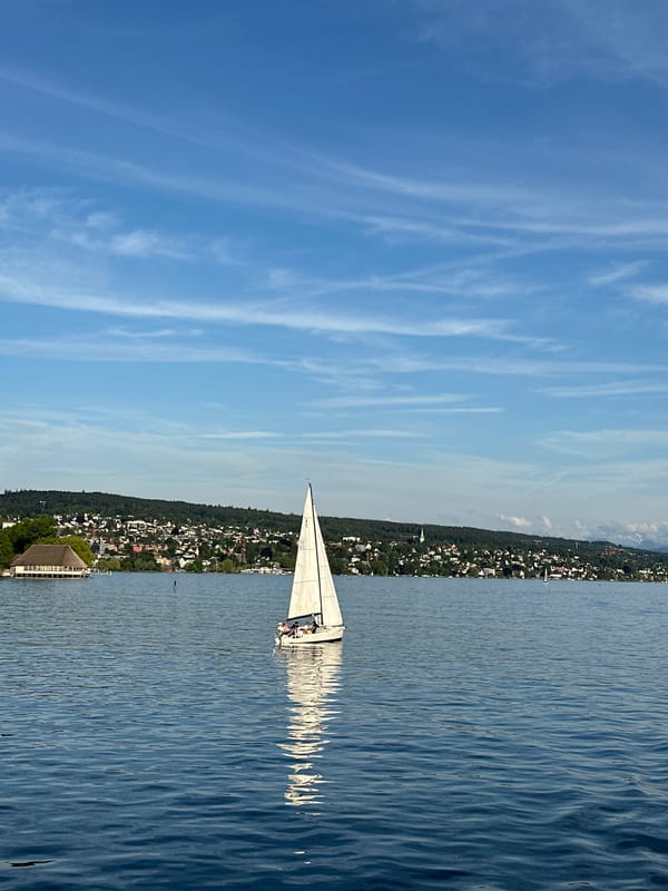 Peaceful sailing scene captured on Lake Zurich