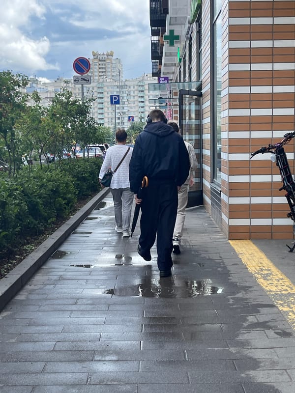 Rainy morning in a modern Moscow residential district