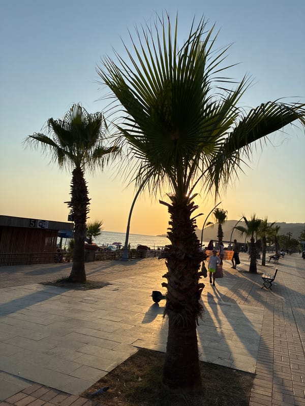 Golden hour along the Alanya waterfront promenade
