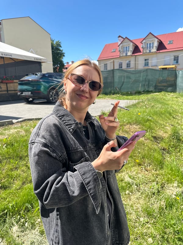 Woman documents casual afternoon with beer and selfies in Hrodna