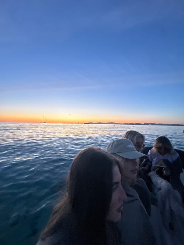 Sunset boat trip observed off Formentera coast
