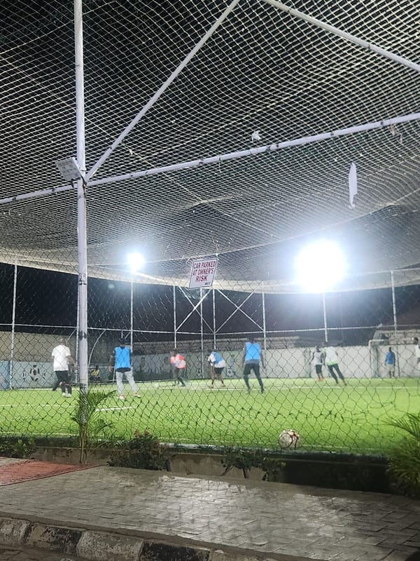 Evening soccer match played under lights in Unguwar Rimi