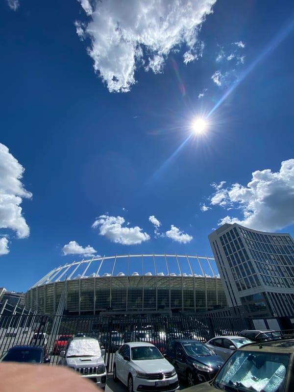 Urban stroll past Orthodox churches, a stadium, and city streets