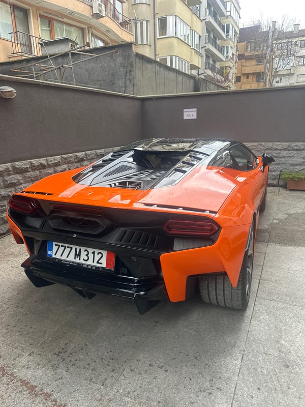 Orange Lamborghini spotted parked in downtown Varna, Bulgaria