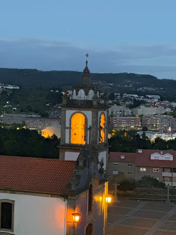 Dusk views of Vila Real's illuminated tower captured by witnesses