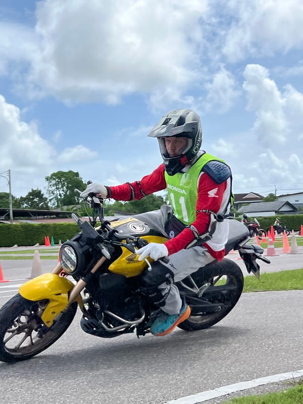 Honda motorcycle safety training session in Si Sunthon, Thailand