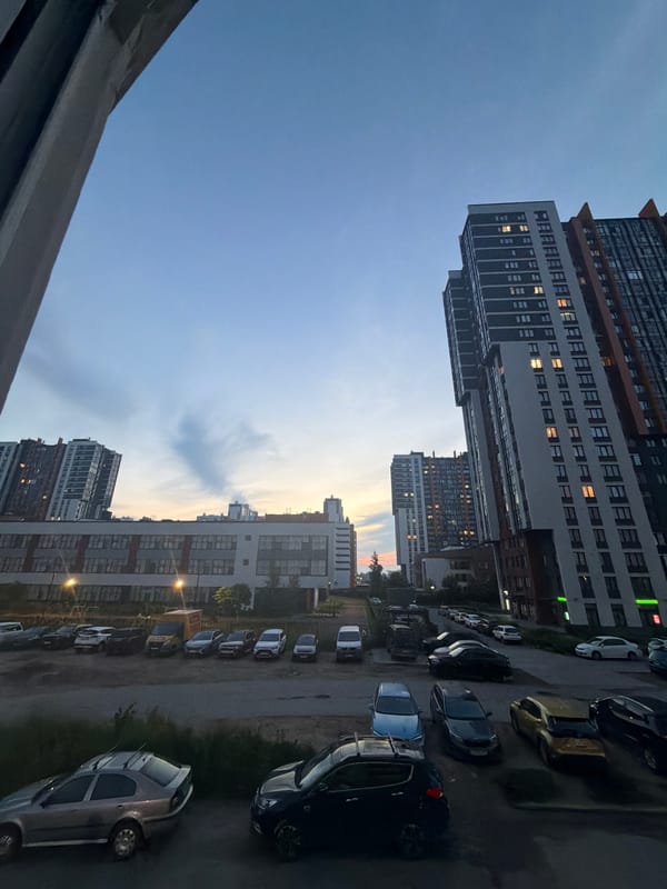 Saint Petersburg residential towers at twilight