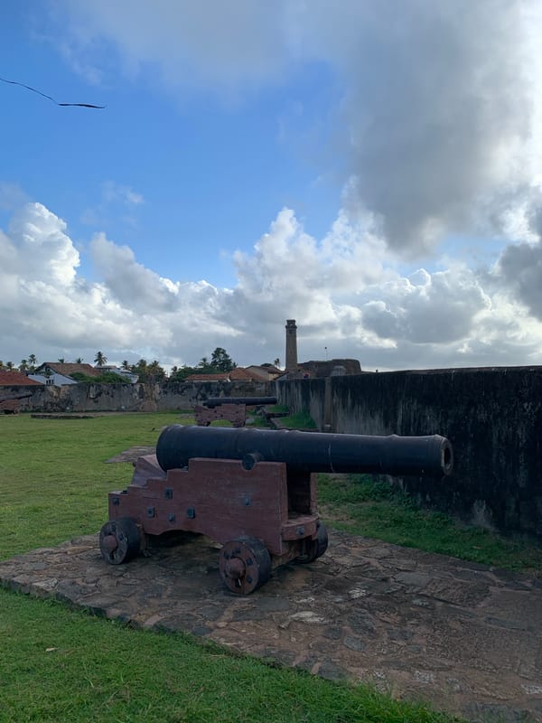 Morning at Galle Fort: ramparts, street life, and cricket