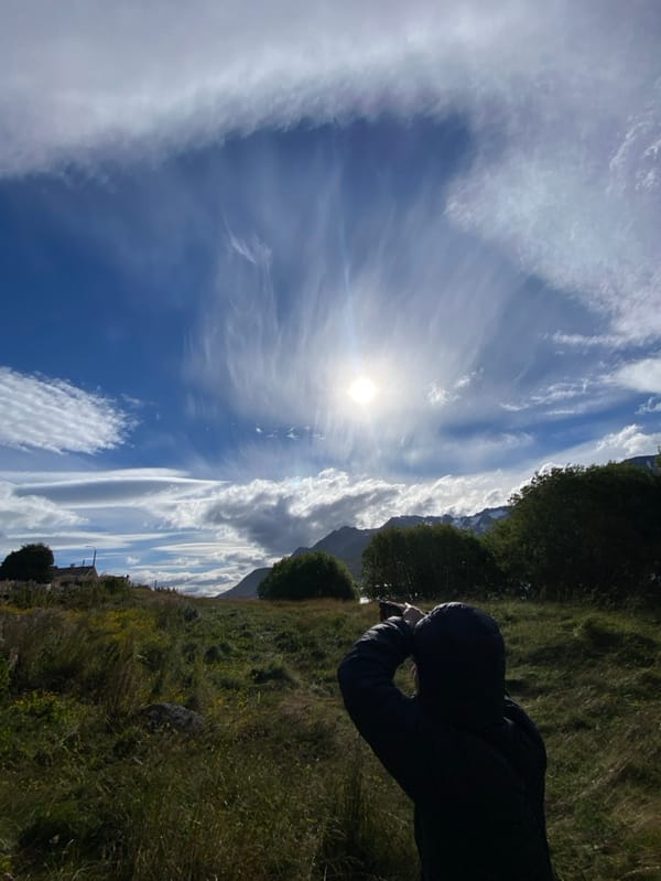 Photographers document Ushuaia landscapes on February evening