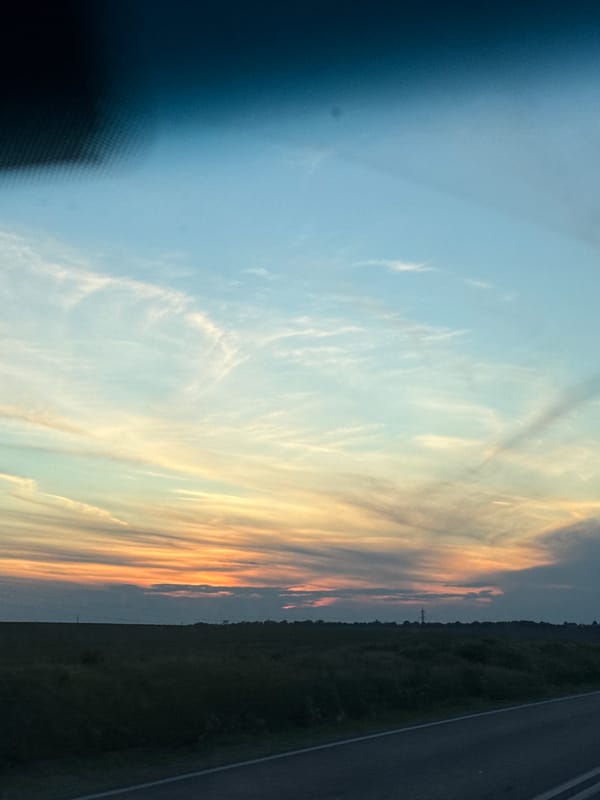 Golden hour landscape documented along highway near Pleven, Bulgaria