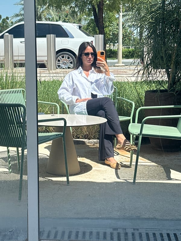 Woman takes breakfast selfie at Abu Dhabi restaurant