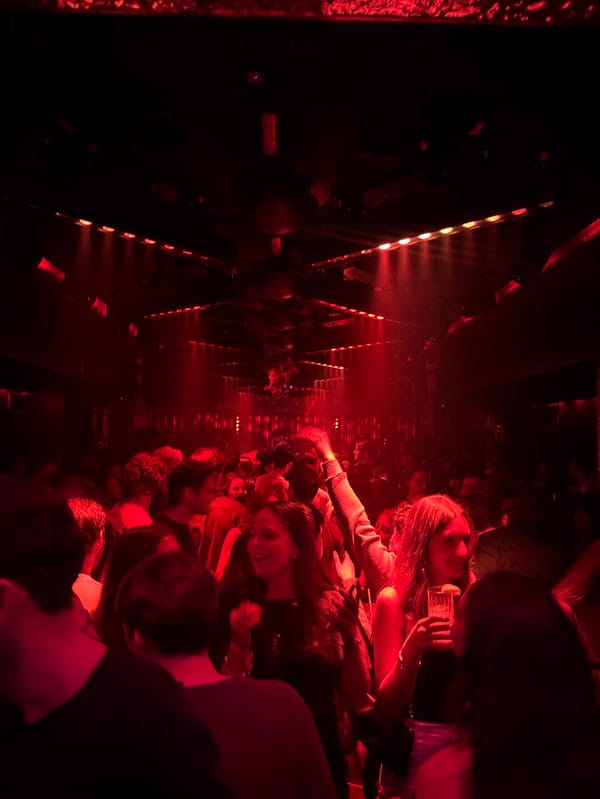 NYC nightclub scene captured during weekend nightlife hours