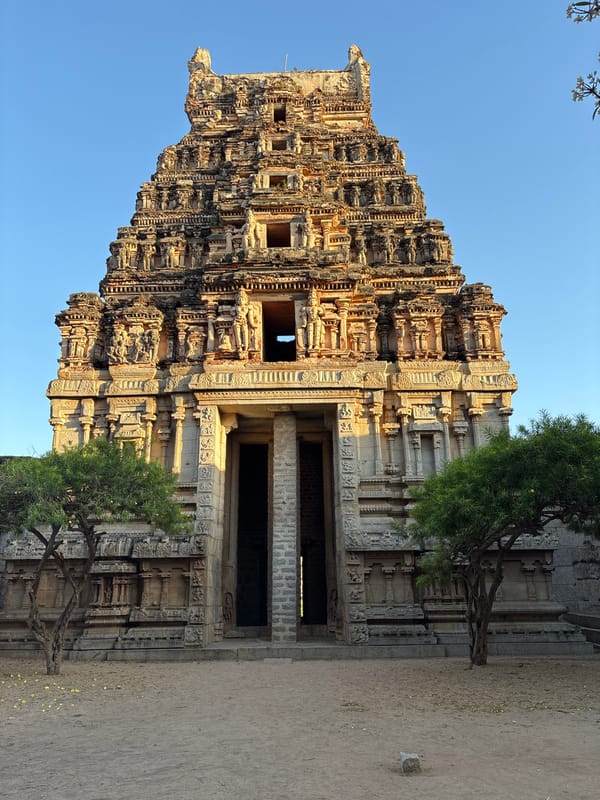 Temple complex documented in Kamalapura, religious activities observed nearby