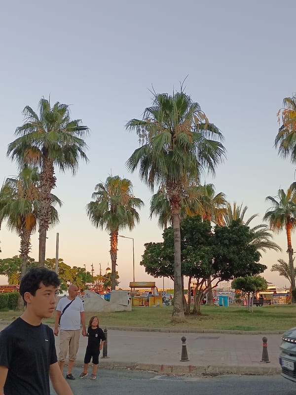 Wandering Alanya's waterfront park on a summer afternoon