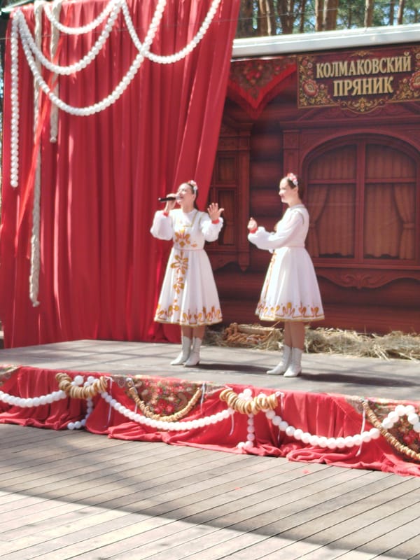Folk festival and open-air market in Zavodoukovsk, Russia