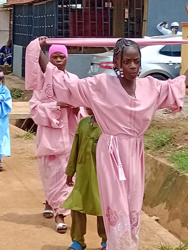 Street scene captured in Ikorodu, Nigeria shows daily pedestrian activity