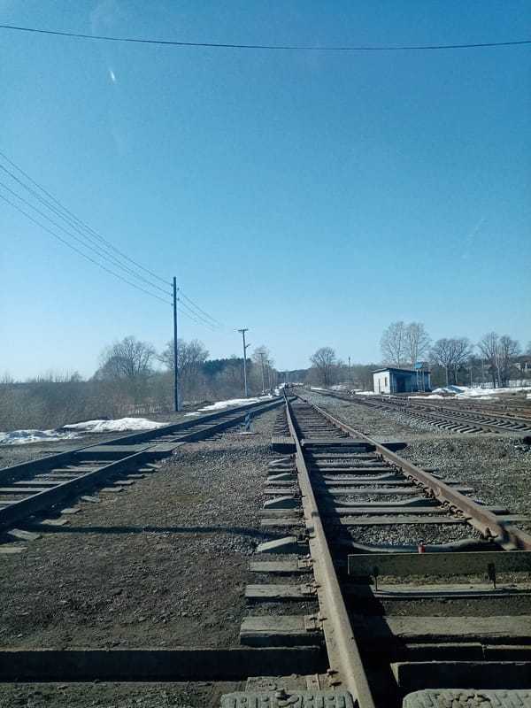 Railway yard with converging tracks observed in Кварса, Russia