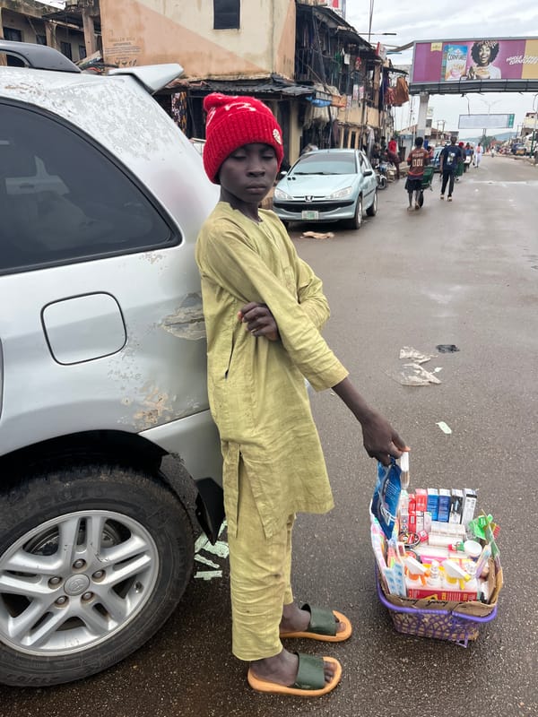 Rainy morning street life in Jos, Nigeria